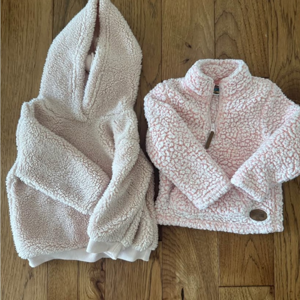 Cozy Pink Sherpa Kids Hoodie and Pullover Set